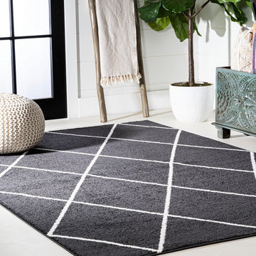 Cole Minimalist Diamond Trellis Area Rug